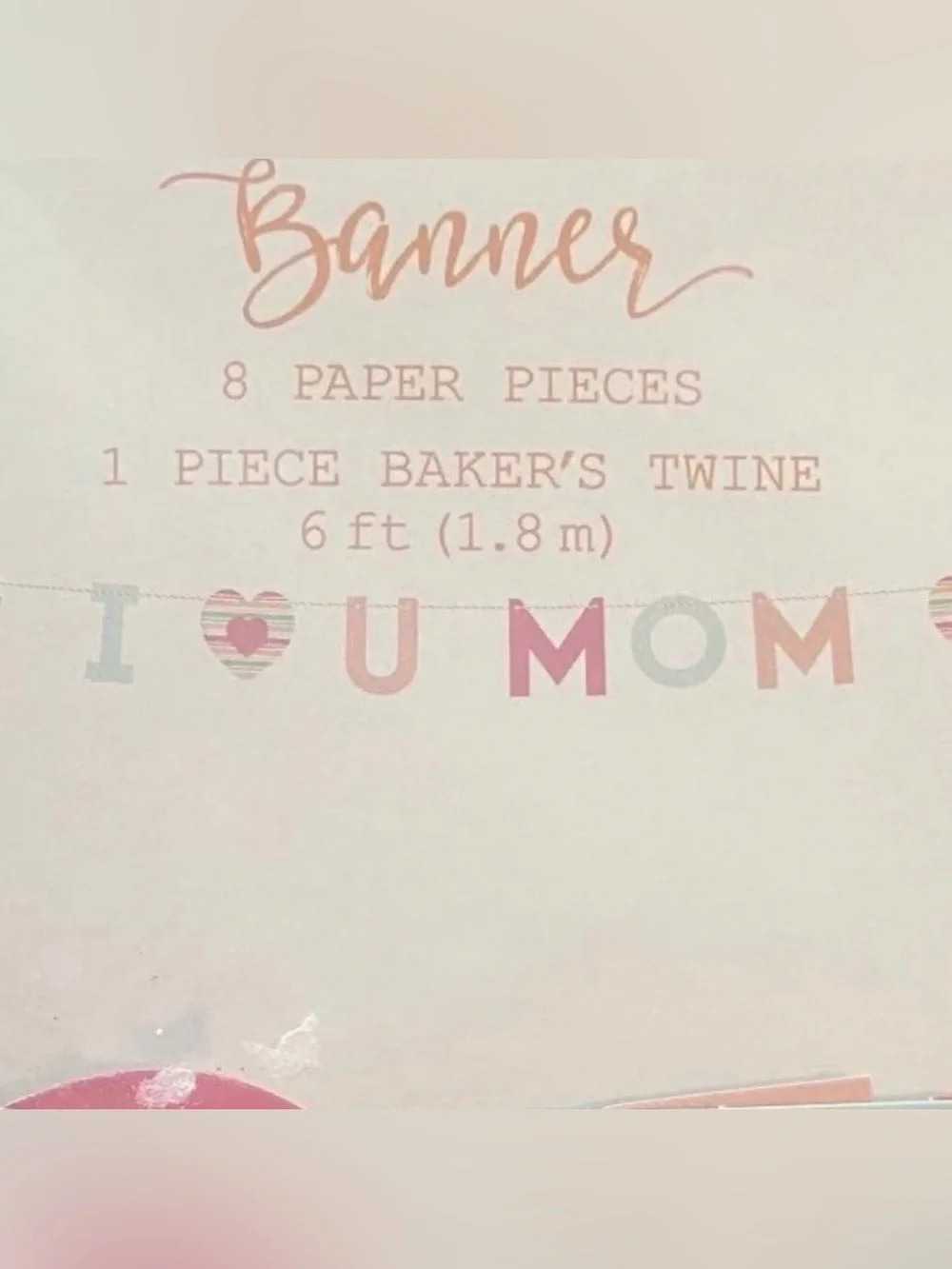 💞 New DIY Pink & Colorful I Heart You Mom Mother’s Day Party Banner